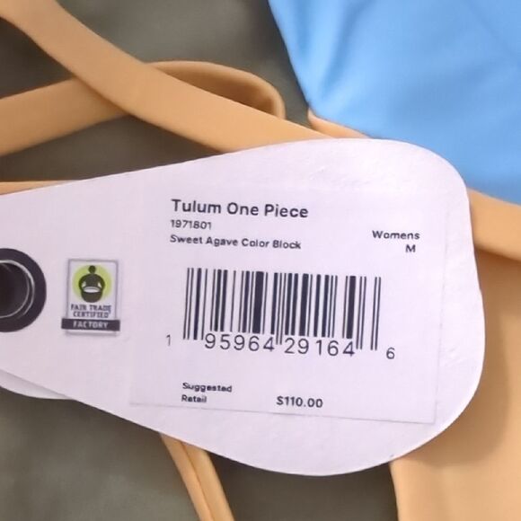 NWT Prana Green and Blue One Piece Swimwear with High-Leg Cut - Picture 4 of 4